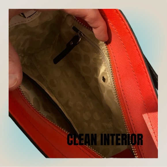 NWOT KATE SPADE CROSSBODY COLOR BLOCK RED, CREAM & BLACK ADJUSTABLE STRAP - Picture 5 of 9